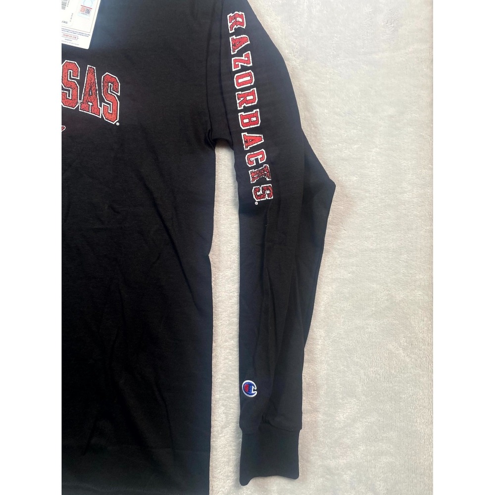Champion Arkansas Razorbacks Football Team Shirt‎ Boys YXL Black Red Logo NWT - Picture 6 of 10